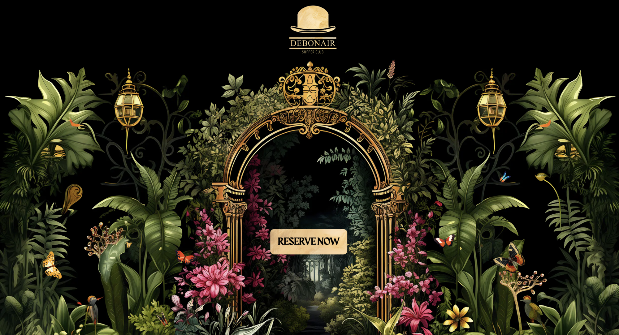screenshot of webonair website home page with black and greenery